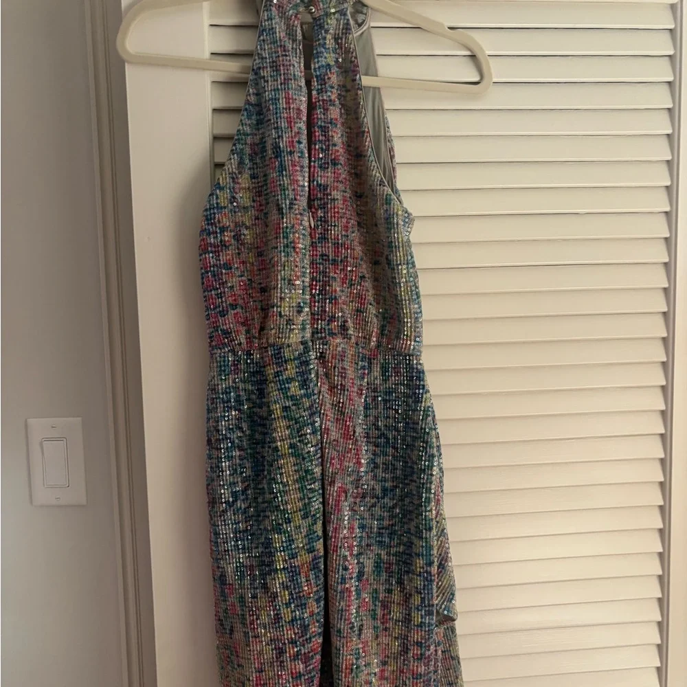 SAYLOR Multicolor Sequin Halter dress - Picture 3 of 4